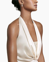 Renaissance® Pearl Trillion Drop Earrings in 18K Yellow Gold with Pearls and Diamond, 26mm